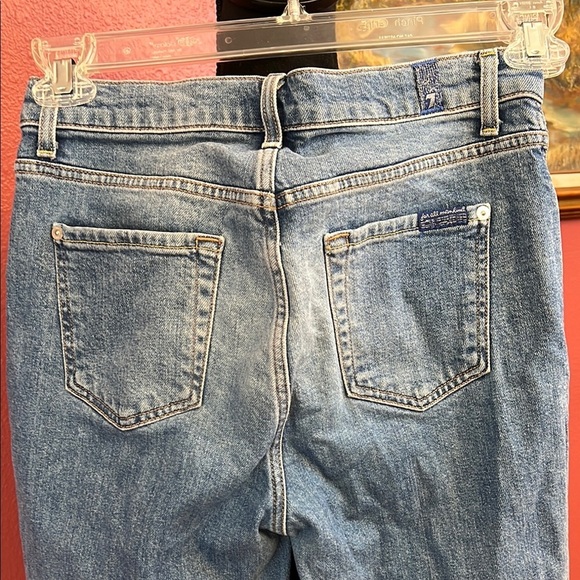 7 for all Mankind Edie High Rise Distressed Patch Work Jeans - Picture 7 of 10